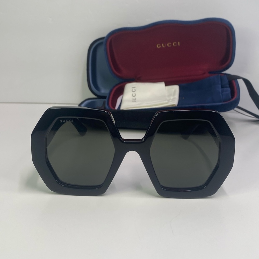 New Authentic Gucci Grey Geometric Ladies Sunglasses GG0772S 004 55. - Picture 3 of 11